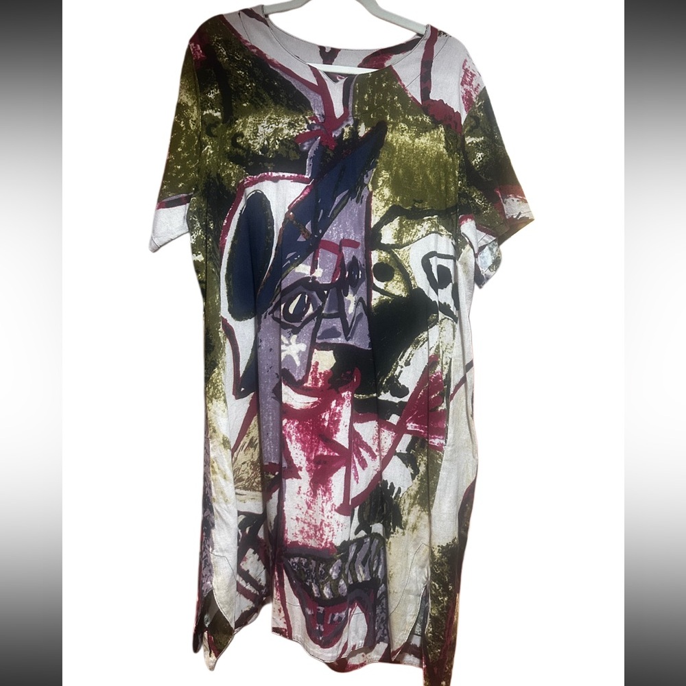 Vintage avante guard cotton blend shift dress size xl over sized artsy